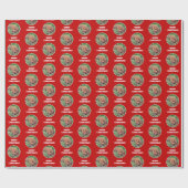 Golden Doodle Red Wrapping Paper Cadeaupapier (Vlak)