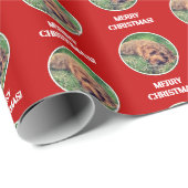 Golden Doodle Red Wrapping Paper Cadeaupapier (Rol Hoek)