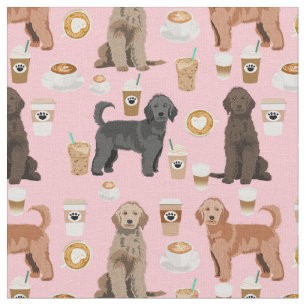 Golden Doodle schattige koffiegootsteen Stof