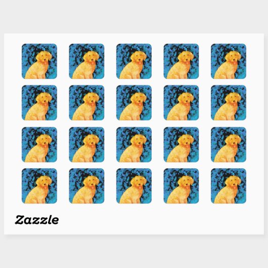 Golden Doodle Vierkante Sticker (Vel)