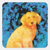 Golden Doodle Vierkante Sticker (Voorkant)