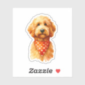 Golden Doodle Water Color Design Sticker (Vel)