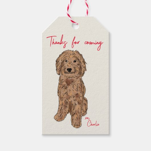 Golden Doodle waterverf Cadeaulabel (Voorkant)