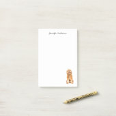 Golden Doodle waterverf gepersonaliseerd Post-it® Notes (Op bureau)