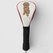 Golden Doodle Waterverf Hondengolfhoofd Hoesje Golfheadcover (Voorkant)
