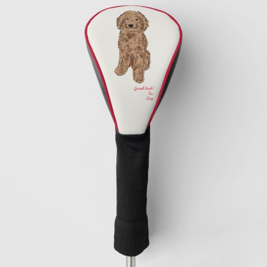 Golden Doodle Waterverf Hondengolfhoofd Hoesje Golfheadcover (Voorkant)