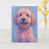 Golden Doodle Wenskaart - Blank Inside Kaart (Gele Bloem)