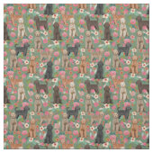 Golden Doodles bloemgroen Stof (Swatch)