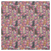 Golden Doodles paars Stof (Swatch)