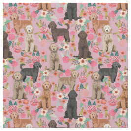 Golden Doodles  roze bloesachtige roze Stof