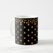 Golden Dot Confetti op zwart Koffiemok (Voorkant links)
