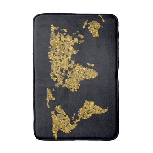Golden Dot Wereldkaart Badmat (Voorkant Verticaal)