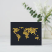 Golden Dot Wereldkaart Briefkaart (Staand voorkant)