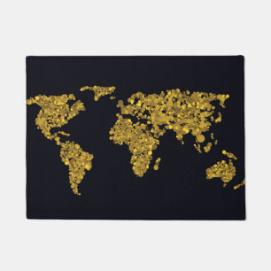 Golden Dot Wereldkaart Deurmat