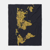 Golden Dot Wereldkaart Fleece Deken (Voorkant)