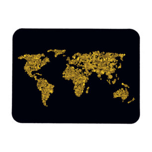 Golden Dot Wereldkaart Magneet