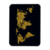 Golden Dot Wereldkaart Magneet (Verticaal)