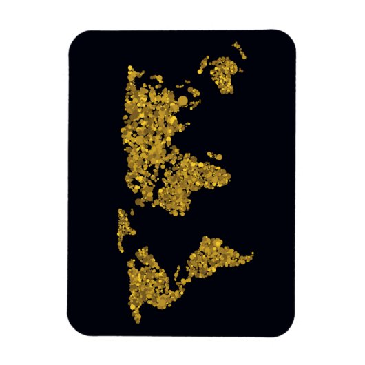 Golden Dot Wereldkaart Magneet (Verticaal)