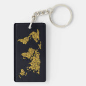 Golden Dot Wereldkaart Sleutelhanger (achterkant)