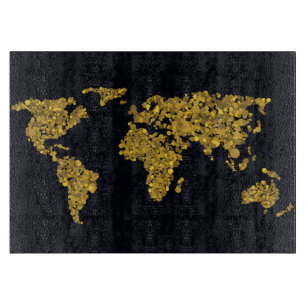 Golden Dot Wereldkaart Snijplank