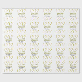 Golden dots glitter happy 20th anniversary wedding cadeaupapier