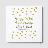 Golden dots glitter happy 20th anniversary wedding gastenboek (Achterkant)