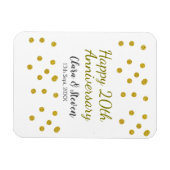 Golden dots glitter happy 20th anniversary wedding magneet (Horizontaal)