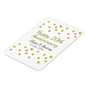 Golden dots glitter happy 20th anniversary wedding magneet (Linkerzijde)