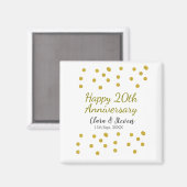 Golden dots glitter happy 20th anniversary wedding magneet (Voorkant / Achterkant)