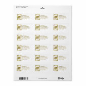 Golden Double Happiness Classic Chinese Weddenscha Etiket (Full Sheet)