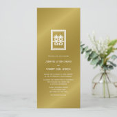 Golden Double Happiness Classic Chinese Weddenscha Kaart (Staand voorkant)