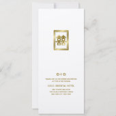 Golden Double Happiness Classic Chinese Weddenscha Kaart (Achterkant)