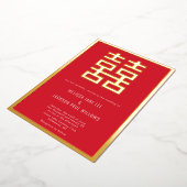 Golden Double Luck Chinese bruiloft Folie Uitnodig Folie Uitnodiging (Gedraaid)