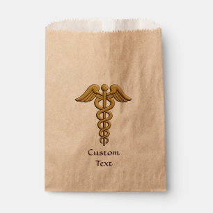 Golden Double Snake Caduceus Bedankzakje