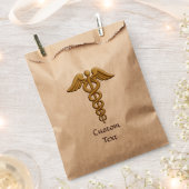 Golden Double Snake Caduceus Bedankzakje (Geknipt)