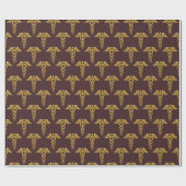 Golden Double Snake Caduceus Cadeaupapier (Vlak)