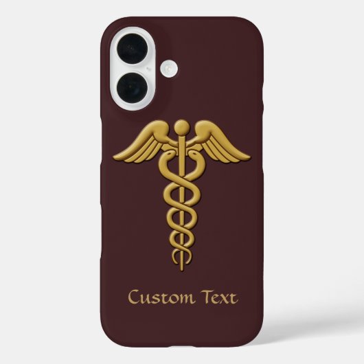 Golden Double Snake Caduceus Case-Mate iPhone Case (Achterkant)