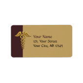 Golden Double Snake Caduceus Etiket (Voorkant)