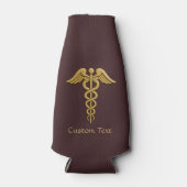 Golden Double Snake Caduceus Flesjeskoeler (Voorkant)