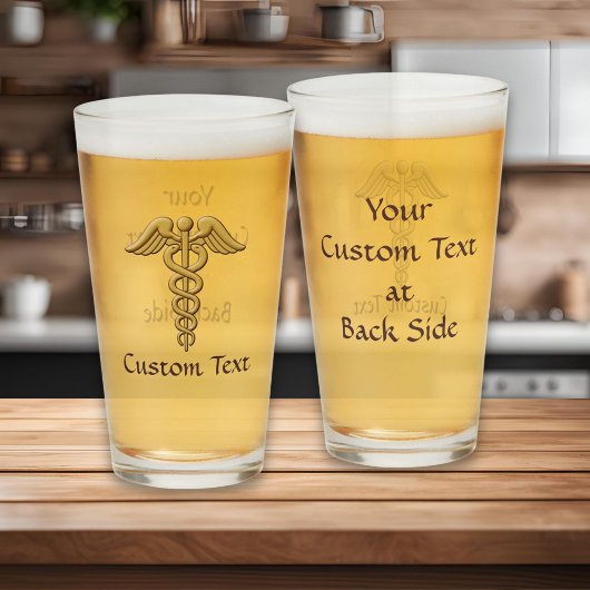 Golden Double Snake Caduceus Glas