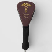 Golden Double Snake Caduceus Golfheadcover (Voorkant)