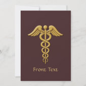 Golden Double Snake Caduceus Kaart (Voorkant)