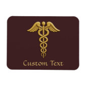 Golden Double Snake Caduceus Magneet (Horizontaal)