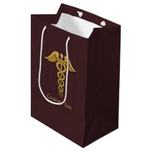 Golden Double Snake Caduceus Medium Cadeauzakje