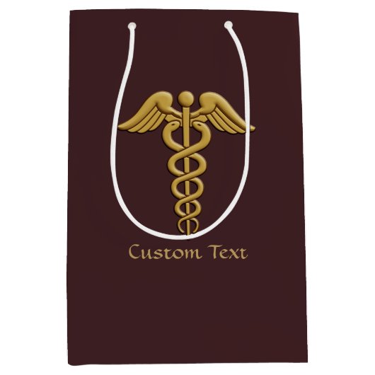 Golden Double Snake Caduceus Medium Cadeauzakje (Voorkant)