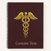 Golden Double Snake Caduceus Notitieboek (Voorkant)