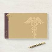 Golden Double Snake Caduceus Opmerkingen Post-it® Notes (Op bureau)