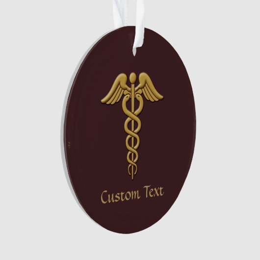 Golden Double Snake Caduceus Ornament (voorkant)
