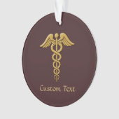 Golden Double Snake Caduceus Ornament (voorkant)