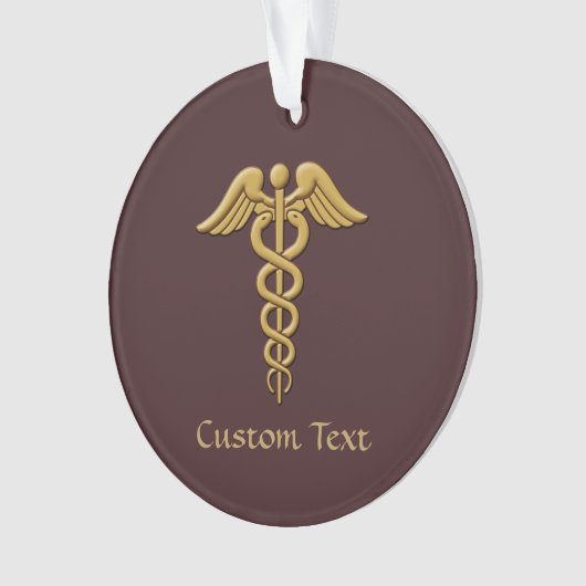 Golden Double Snake Caduceus Ornament (voorkant)
